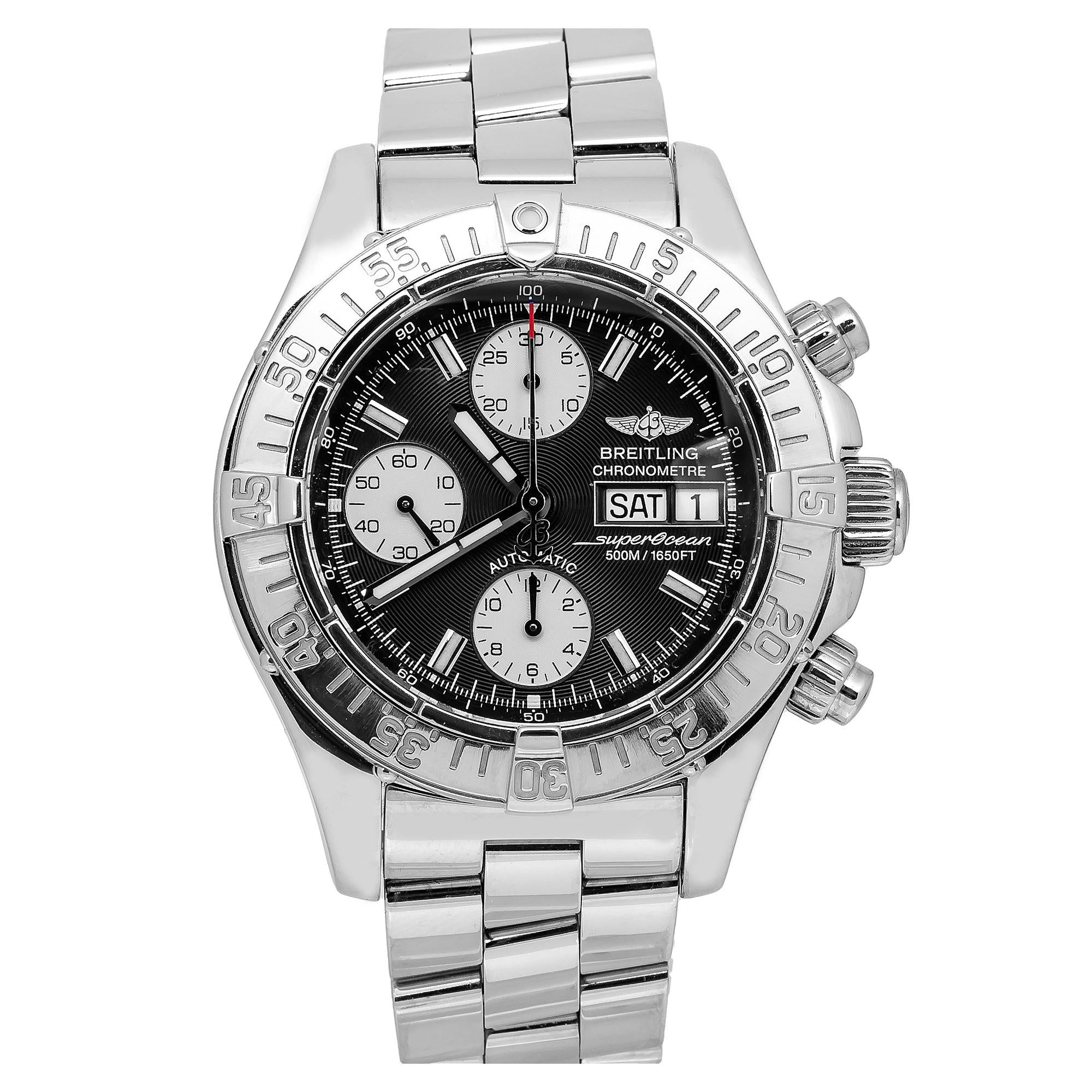 Breitling Superocean Chronograph II A13340 42MM Black Dial With Stainless Steel Bracelet