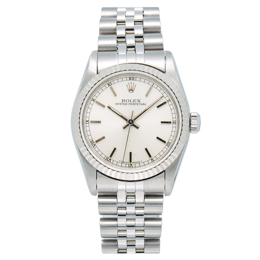 Rolex Oyster Perpetual 67514 31MM Silver Dial With Stainless Steel Jubilee Bracelet