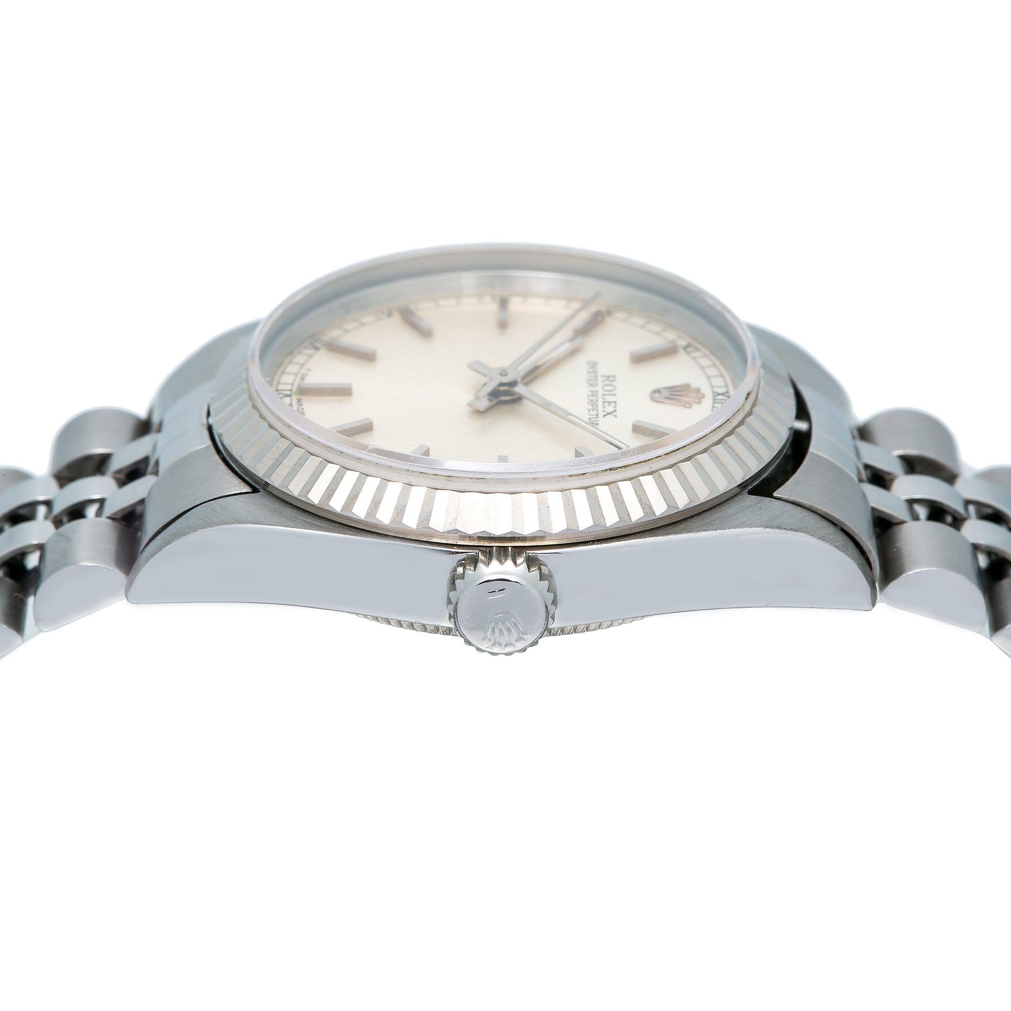 Rolex Oyster Perpetual 67514 31MM Silver Dial With Stainless Steel Jubilee Bracelet
