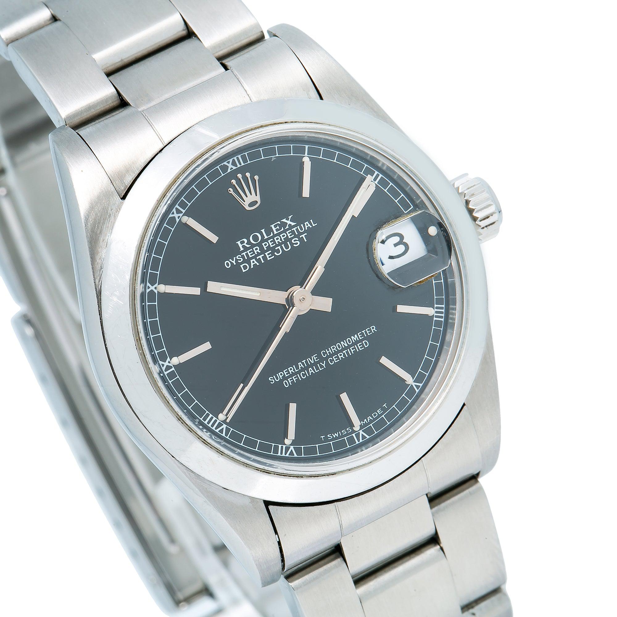 Rolex Datejust 68240 31MM Black Dial With Stainless Steel Oyster Bracelet