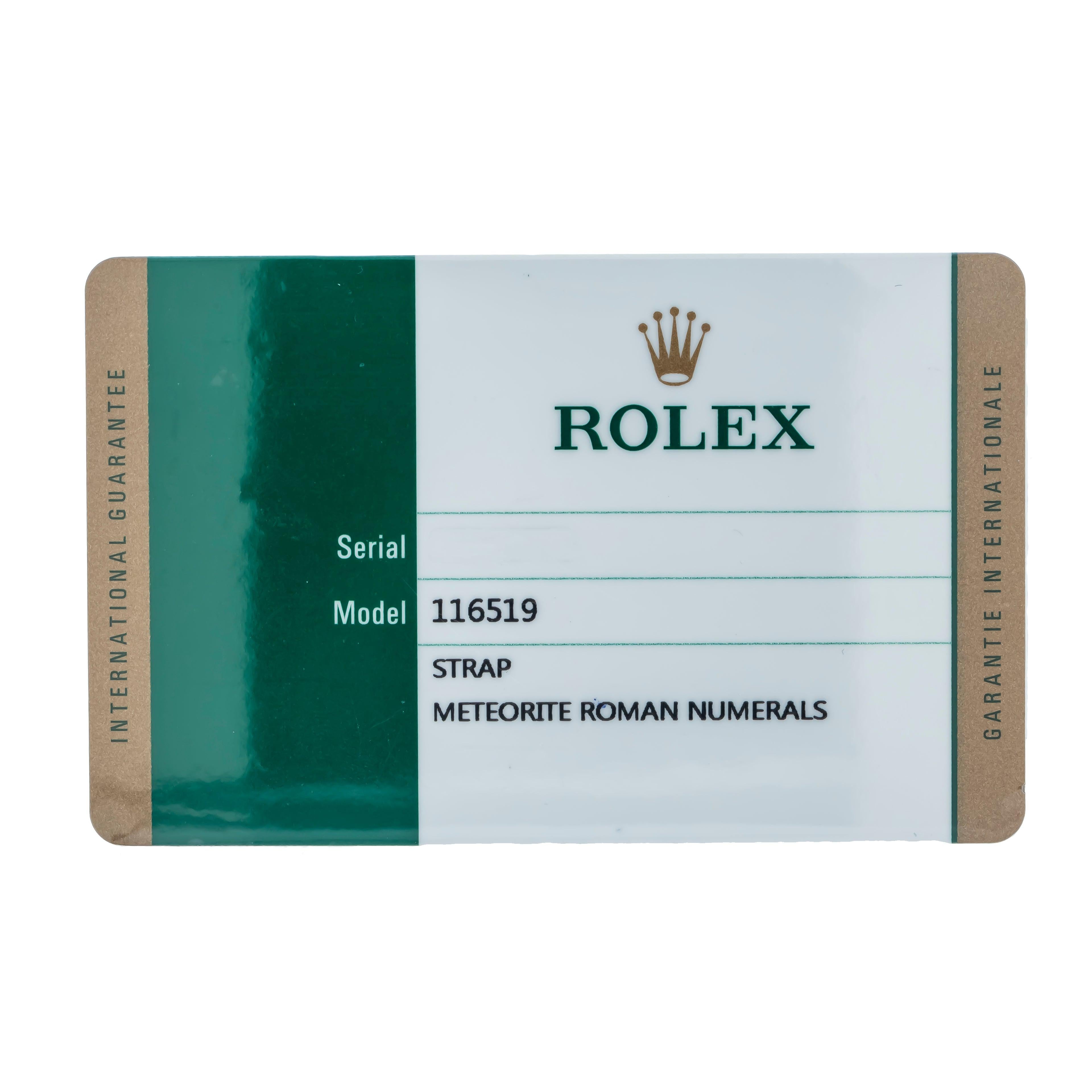 Rolex White Gold Cosmograph Daytona 116519 40MM Meteorite Dial