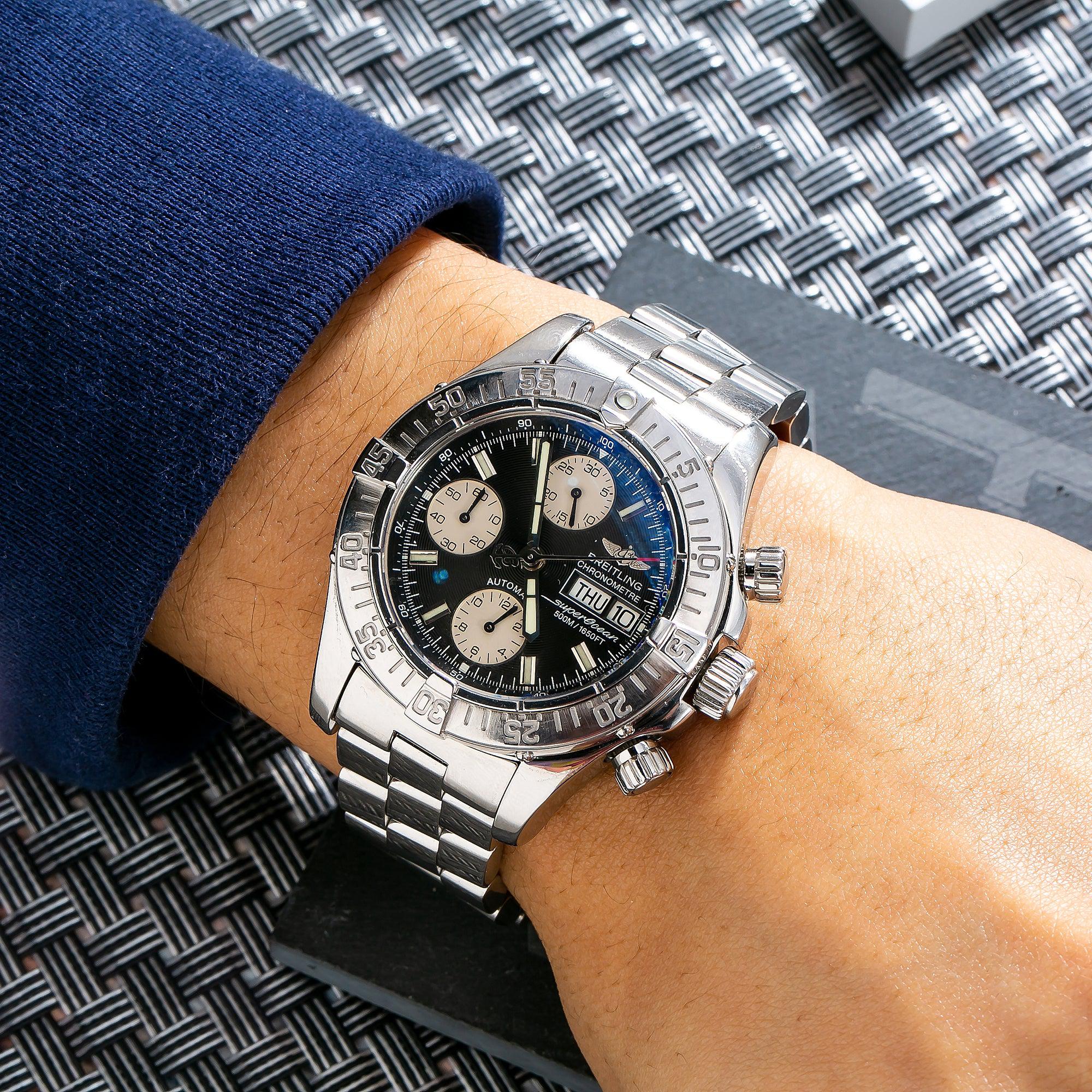 Breitling Superocean Chronograph II A13340 42MM Black Dial With Stainless Steel Bracelet