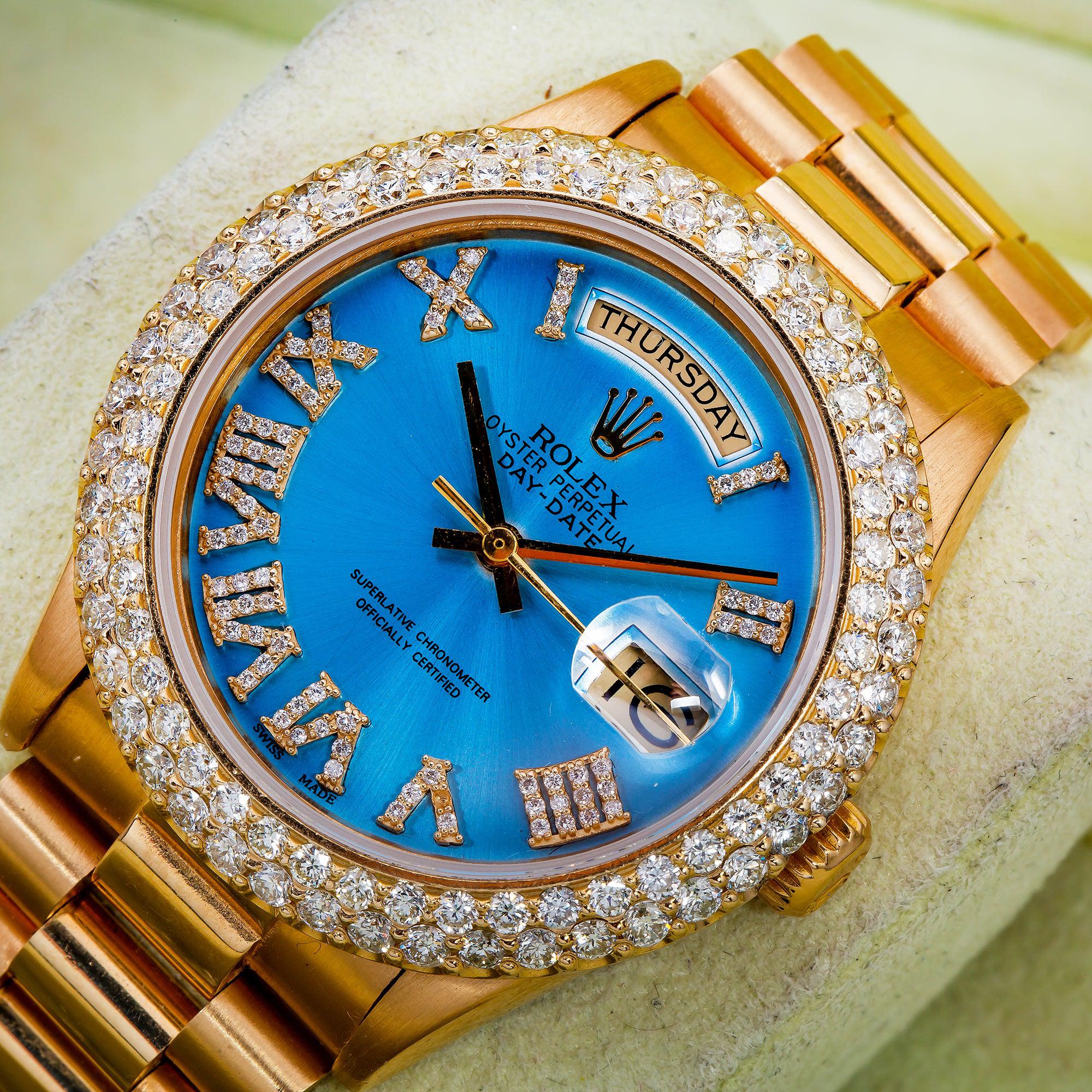 Rolex Day-Date 18038 36MM Blue Diamond Dial