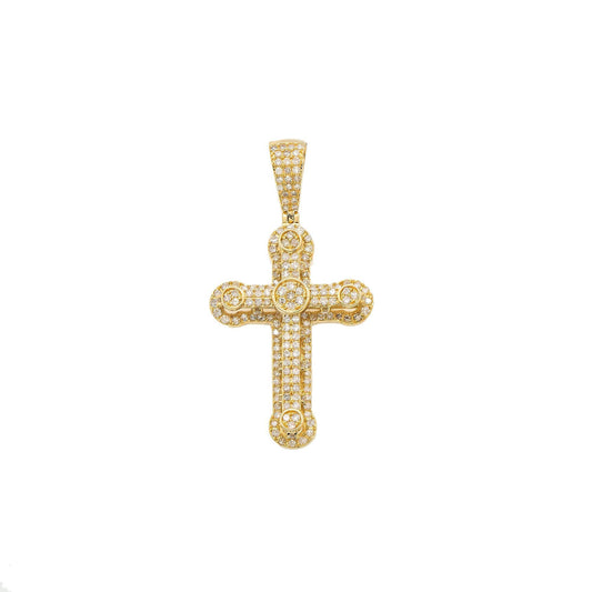 14K GOLD DIAMOND CROSS PENDANT 0.94 CT