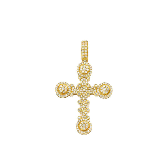 14K GOLD DIAMOND CROSS PENDANT 1.15 CT