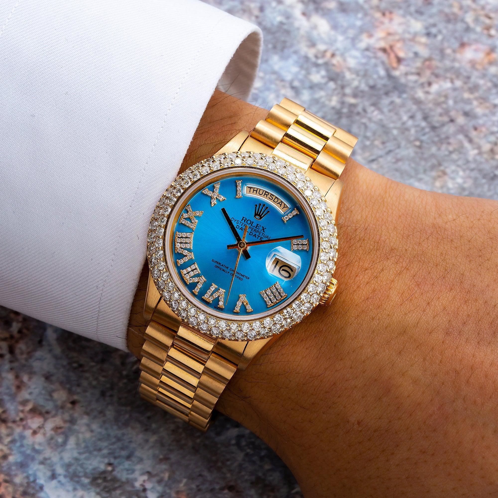 Rolex Day-Date 18038 36MM Blue Diamond Dial