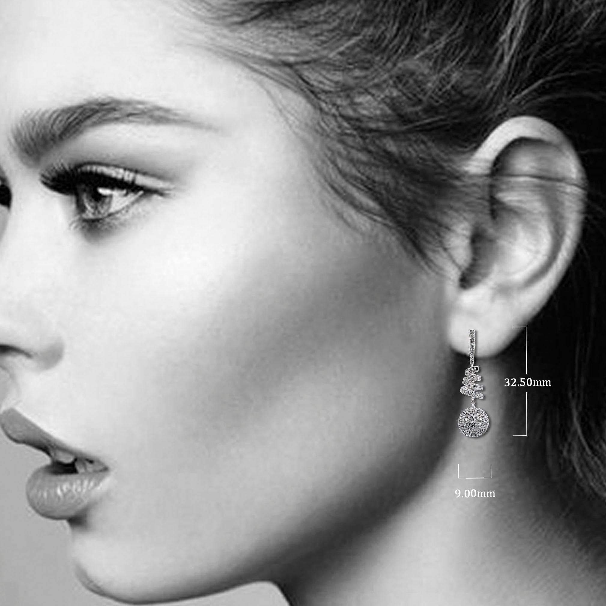 18K GOLD DIAMOND DROP EARRINGS 3.70 CTW