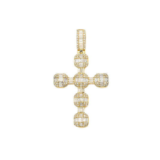 14K GOLD DIAMOND CROSS PENDANT 1.14 CT