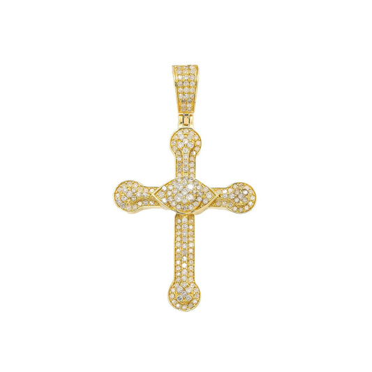 14K GOLD DIAMOND CROSS PENDANT 0.89 CT