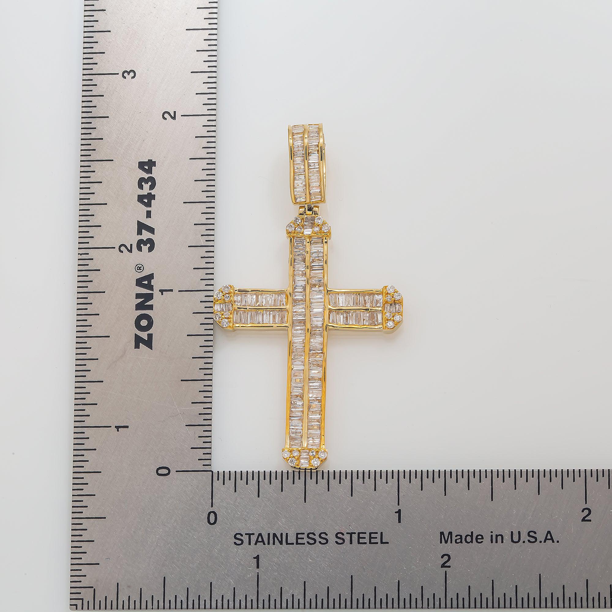14K GOLD DIAMOND CROSS PENDANT 1.50 CT