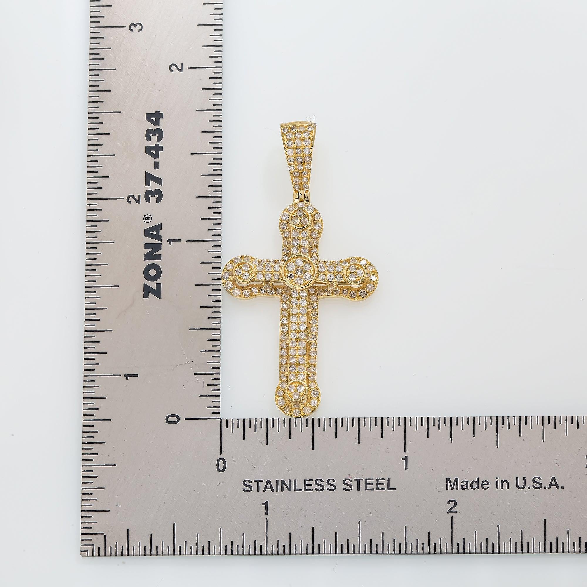 14K GOLD DIAMOND CROSS PENDANT 0.94 CT