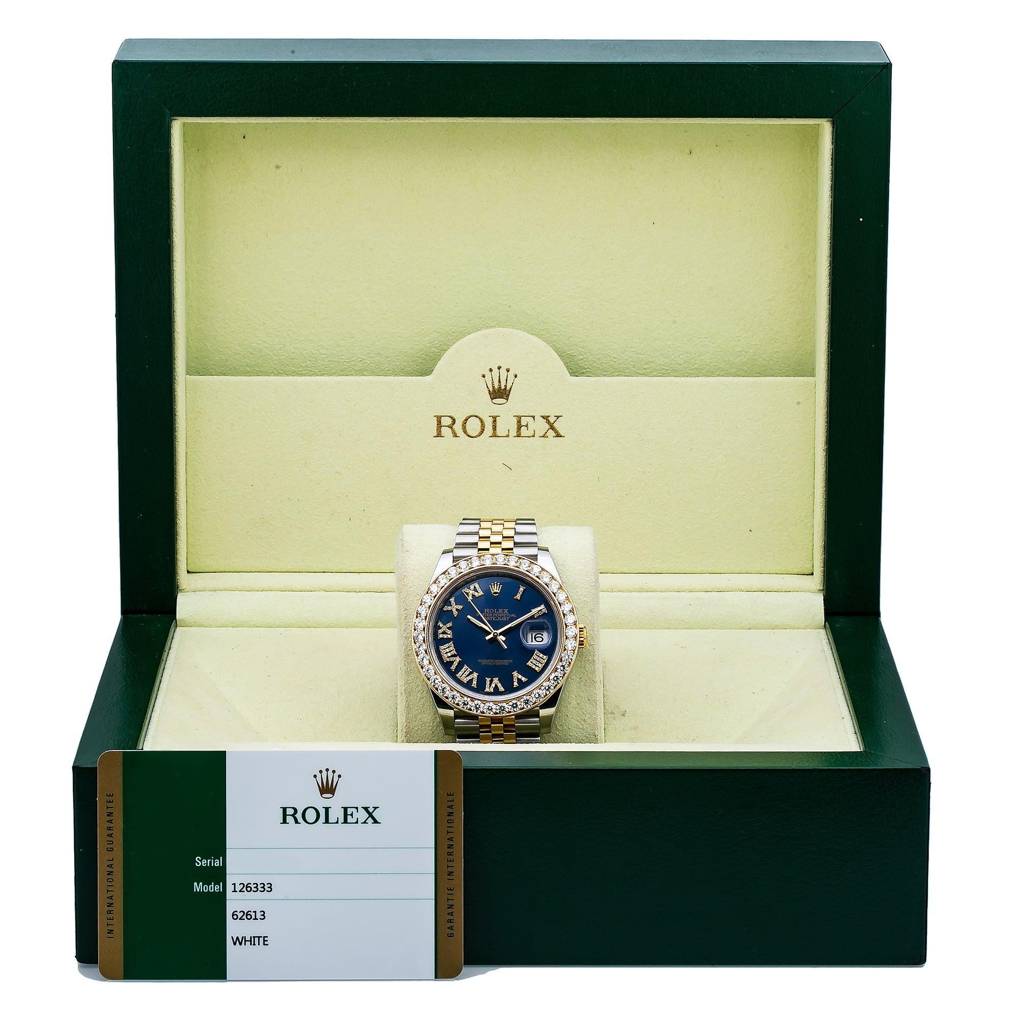 Rolex Datejust 126333 41MM Blue Diamond Dial With Two Tone Jubilee Bracelet