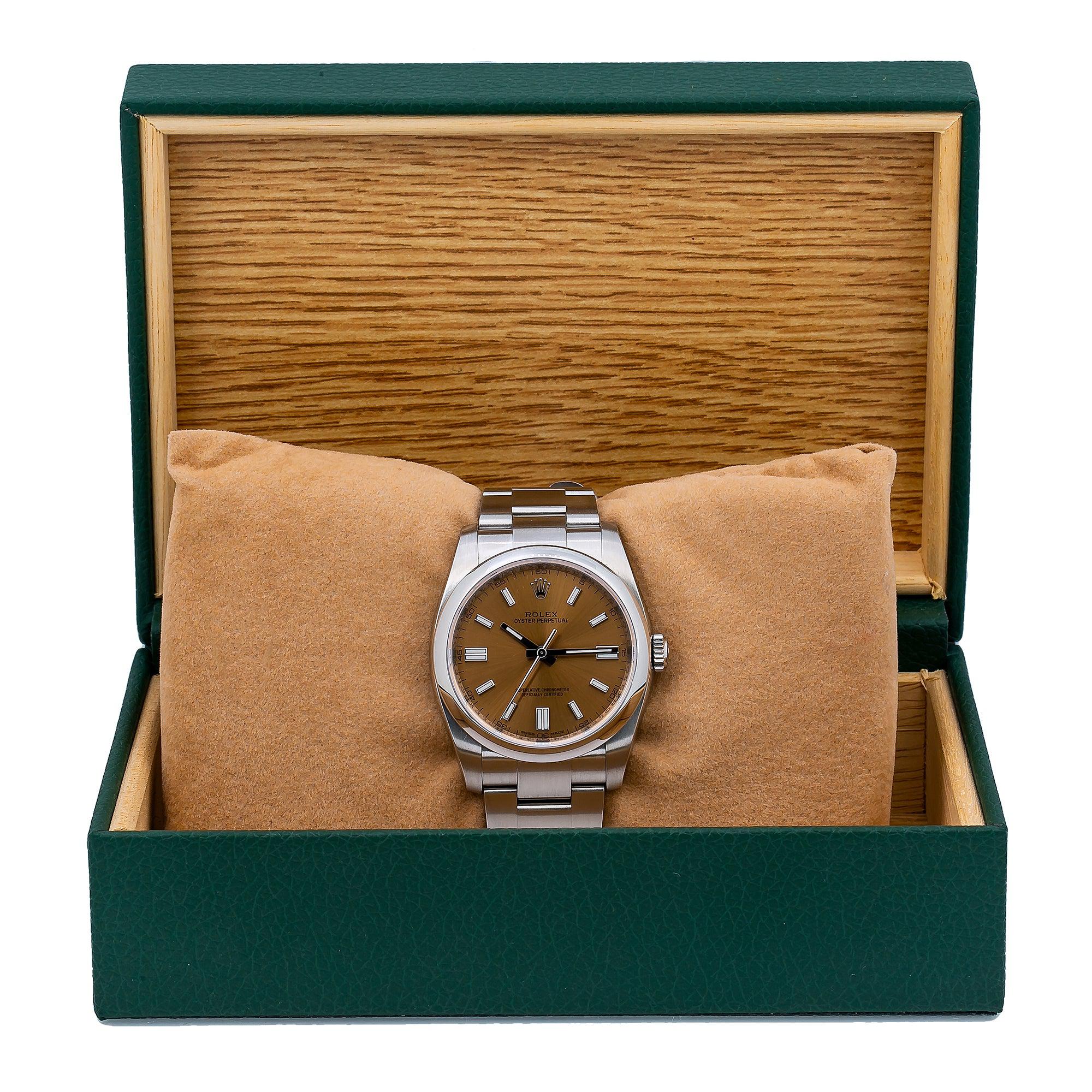 Rolex Oyster Perpetual 116000 36MM Brown Dial With Stainless Steel Oyster Bracelet