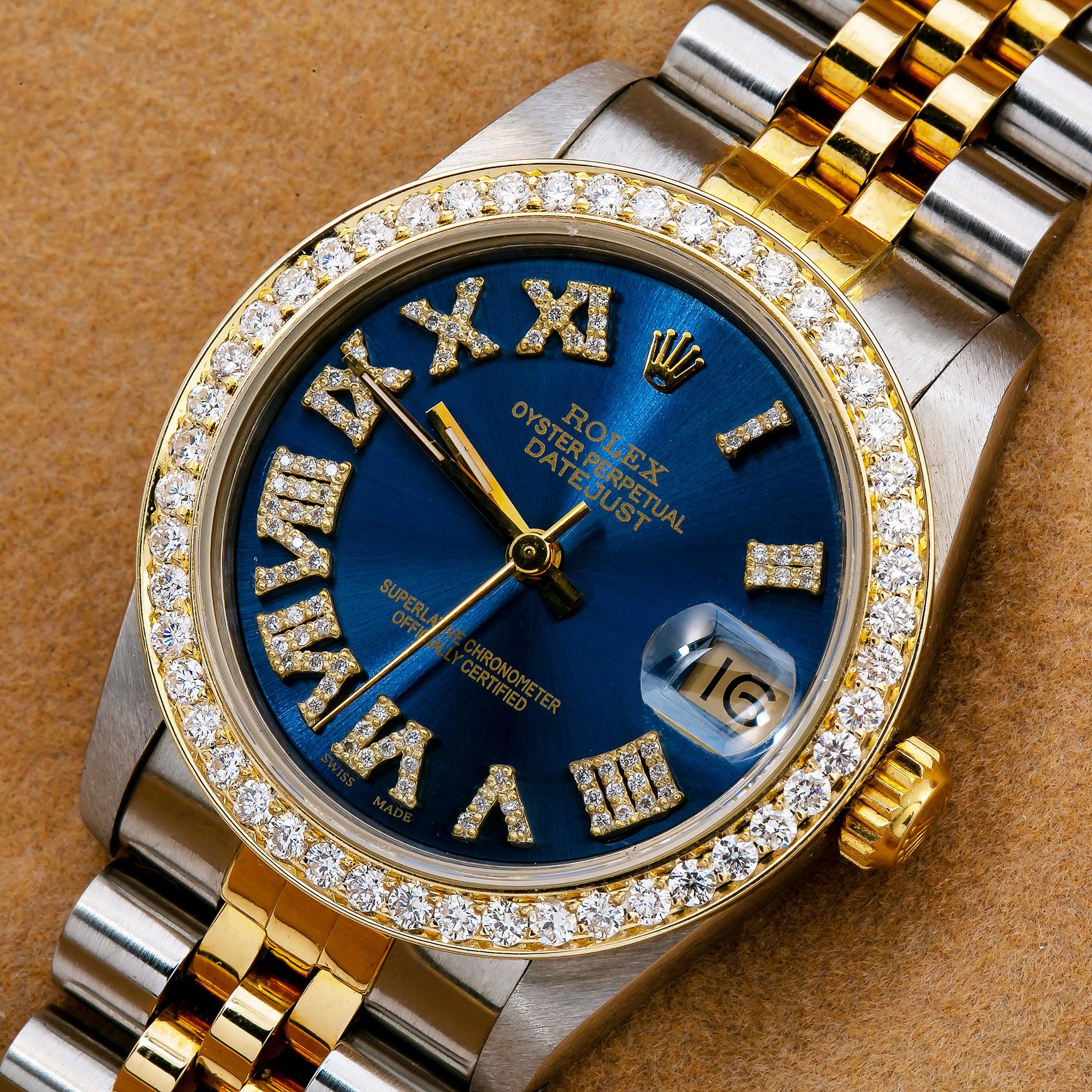 Rolex Lady-Datejust 68273 31MM Blue Diamond Dial With Two Tone Jubilee Bracelet