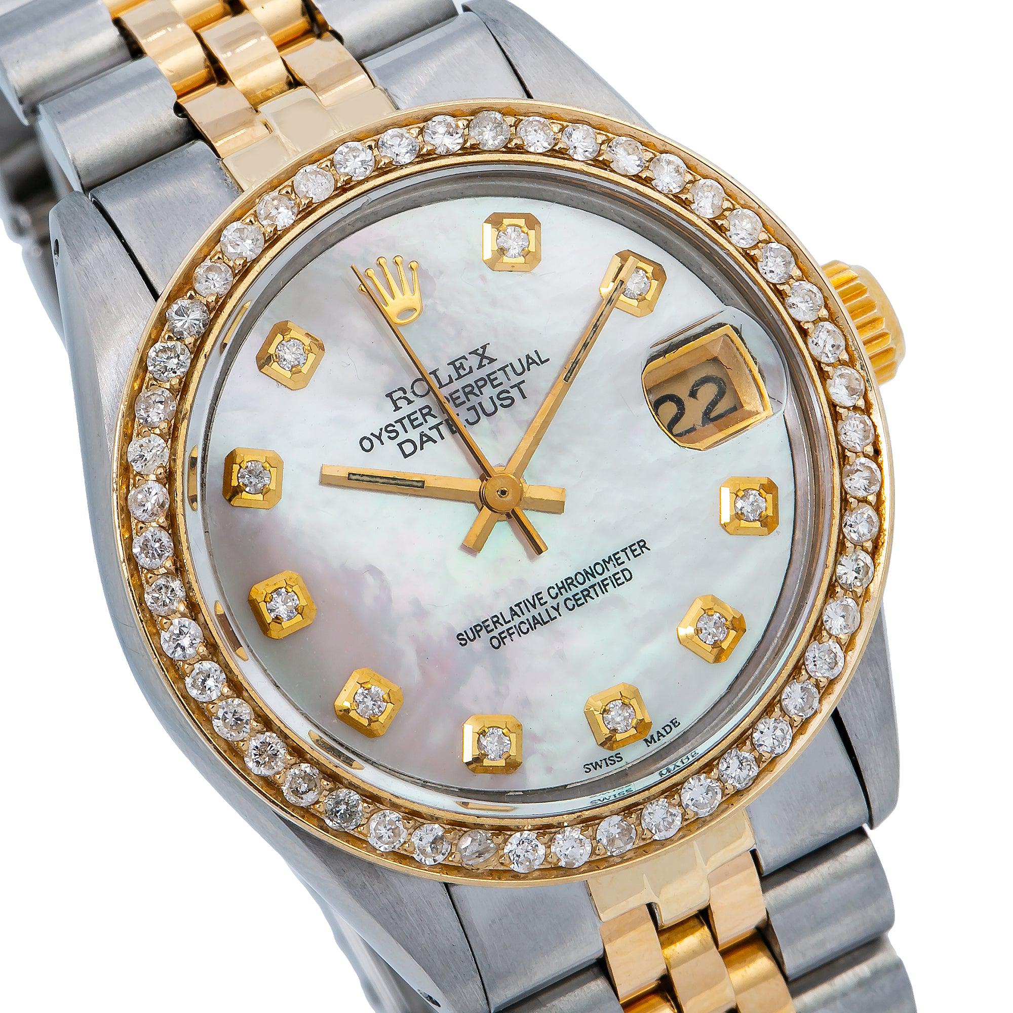 Rolex Lady-Datejust 6827 31MM Pink Diamond Dial With Two Tone Jubilee Bracelet