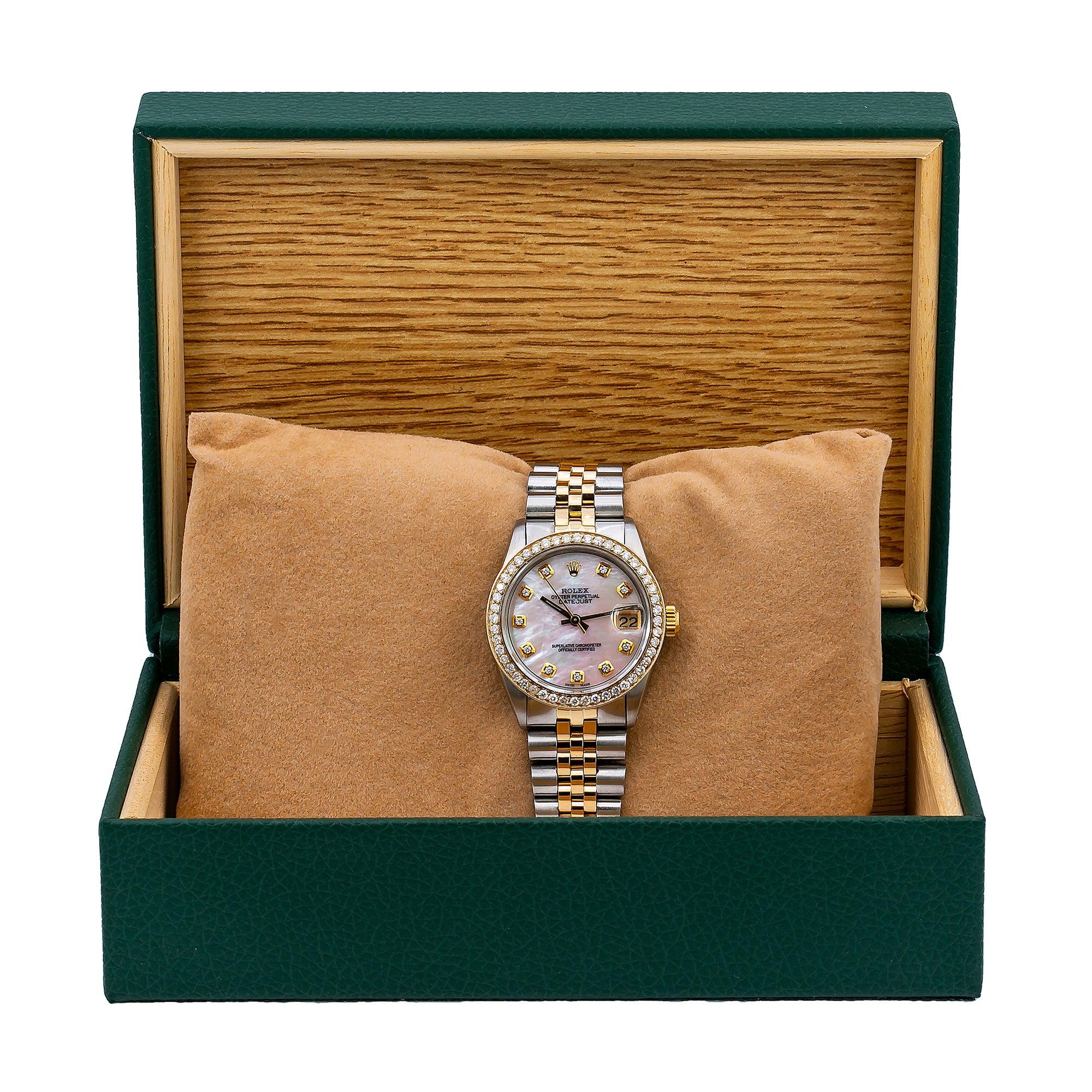 Rolex Lady-Datejust 6827 31MM Pink Diamond Dial With Two Tone Jubilee Bracelet