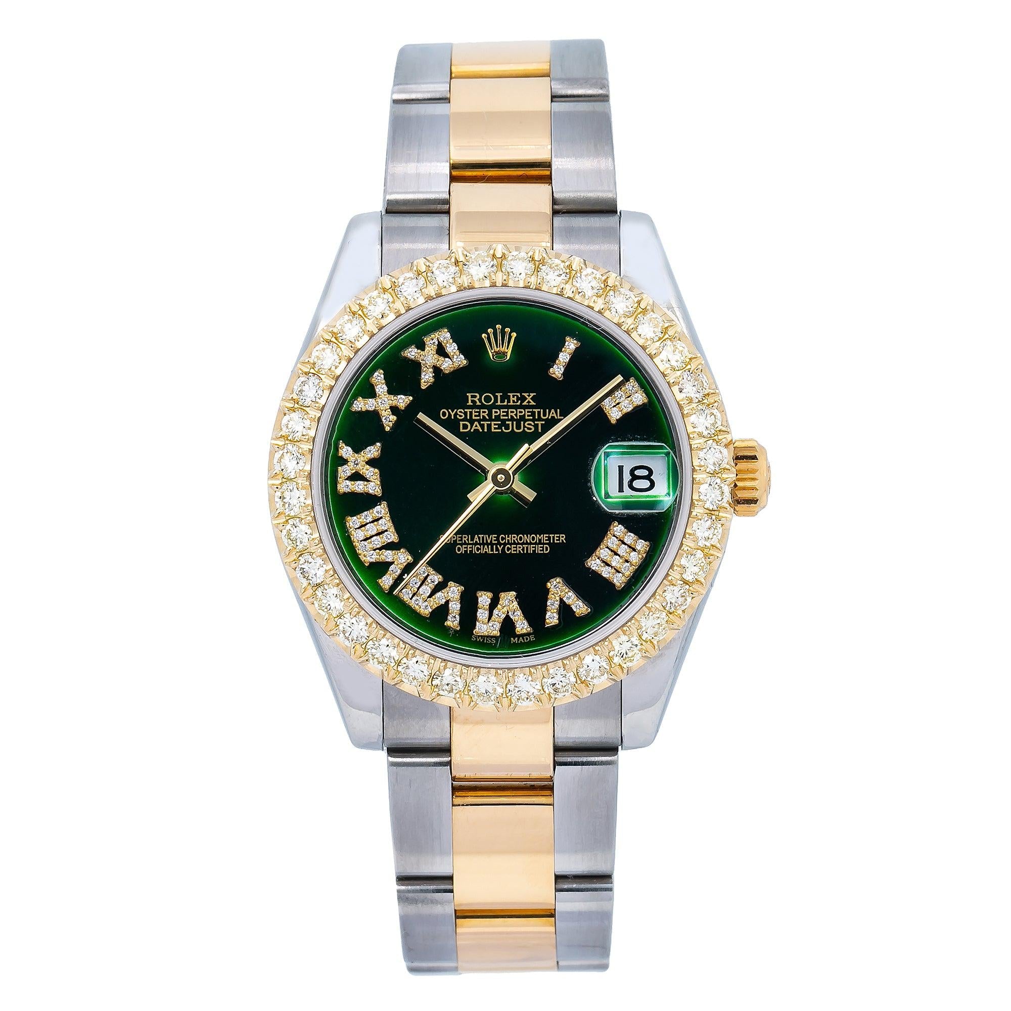 Rolex Datejust 178243 31MM Green Diamond Dial With 1.15 CT Diamonds