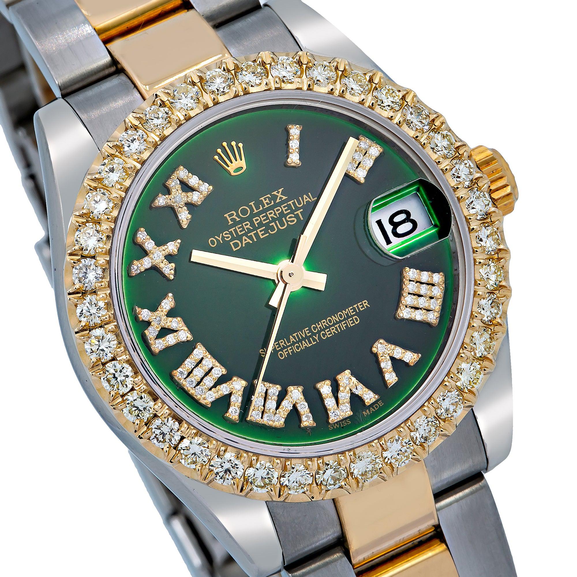 Rolex Datejust 178243 31MM Green Diamond Dial With 1.15 CT Diamonds