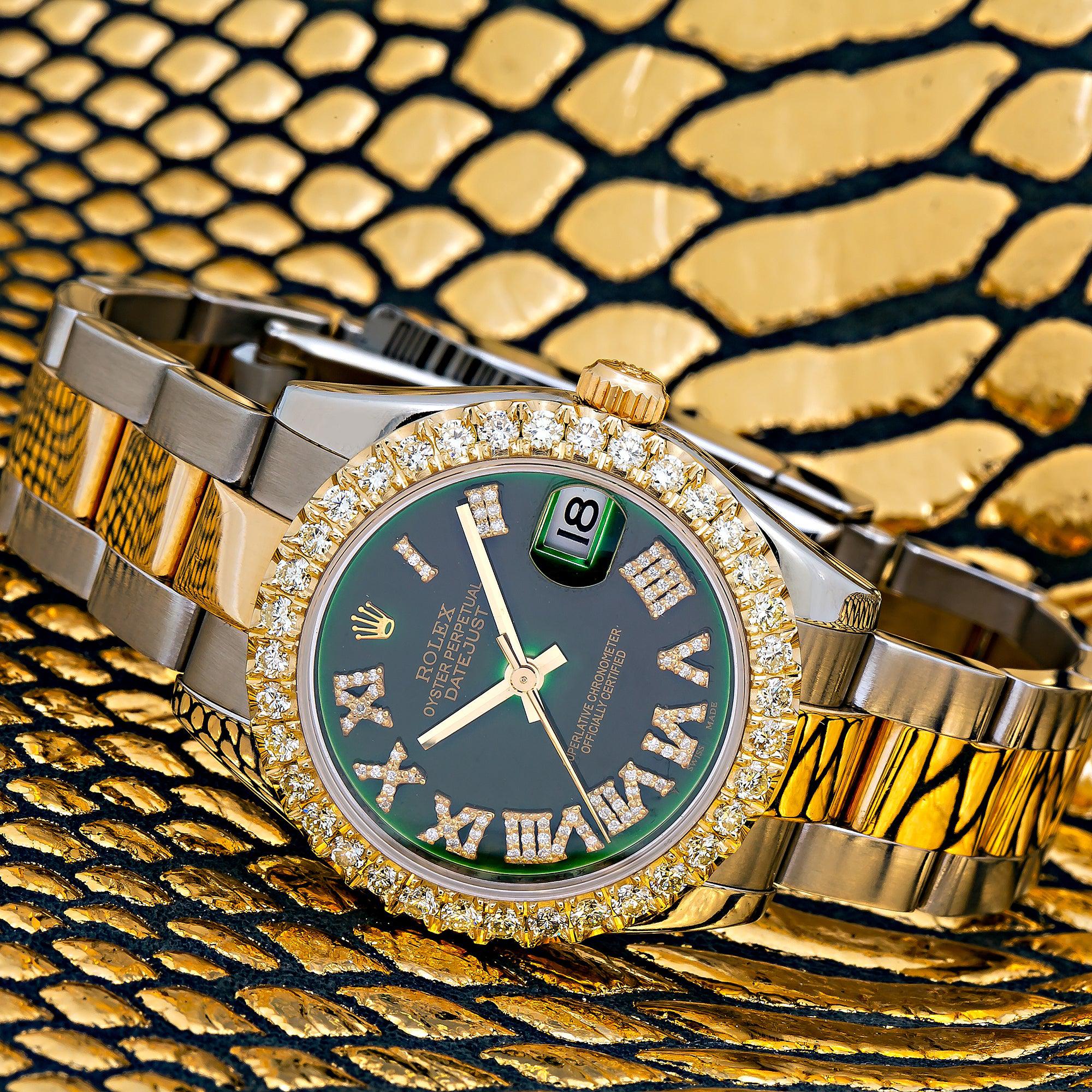 Rolex Datejust 178243 31MM Green Diamond Dial With 1.15 CT Diamonds