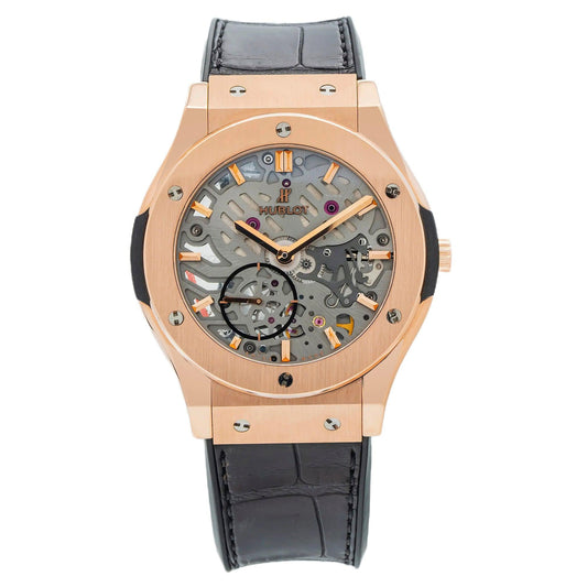 Hublot Classic Fusion Ultra-Thin 545.OX.0180.LR 42MM Transparent Dial With Leather Bracelet