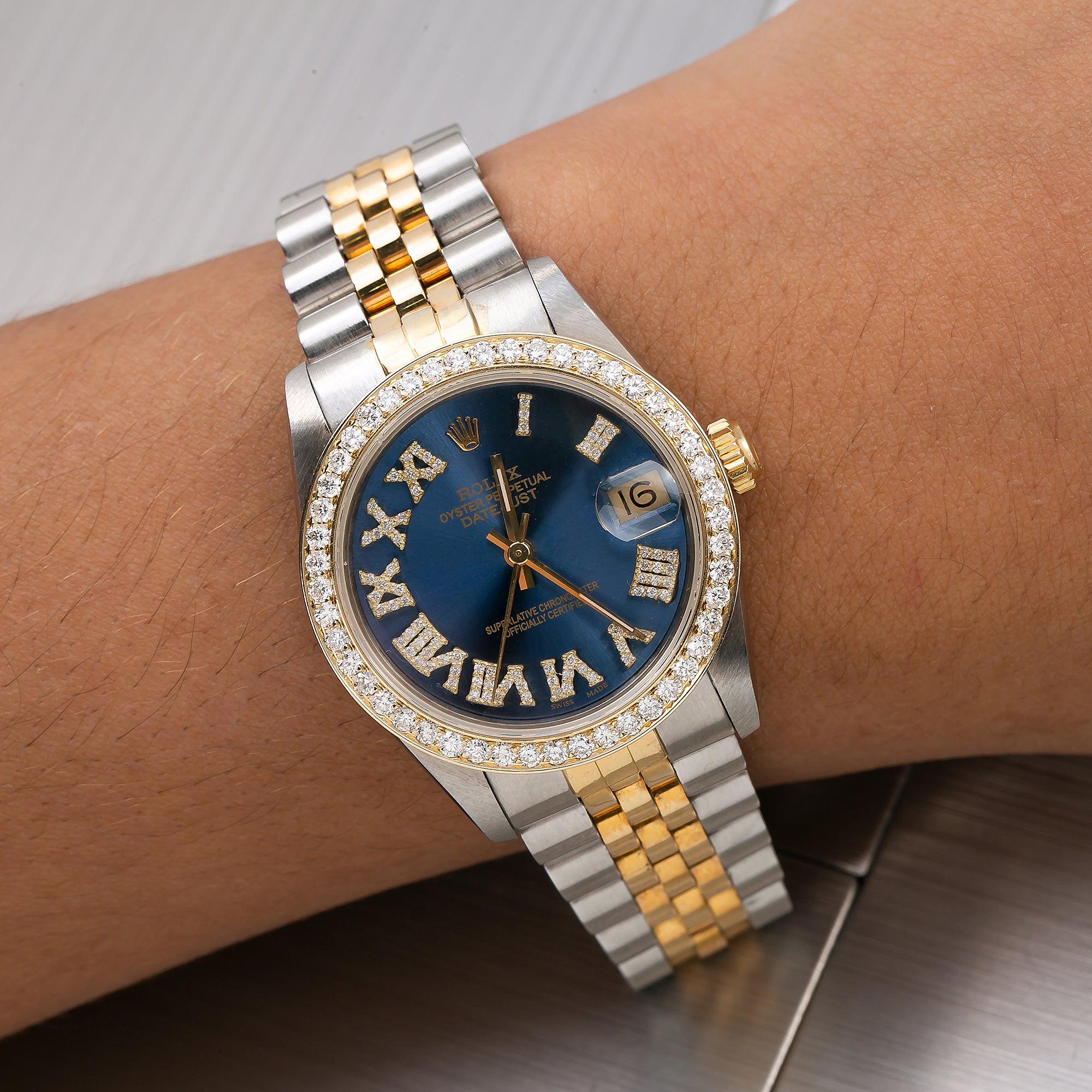 Rolex Lady-Datejust 68273 31MM Blue Diamond Dial With Two Tone Jubilee Bracelet