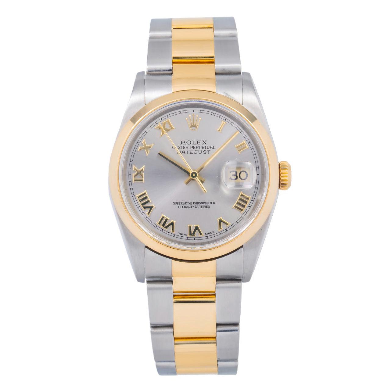 Rolex Datejust 16203 36MM Slate Grey Dial With Two Tone Oyster Bracelet