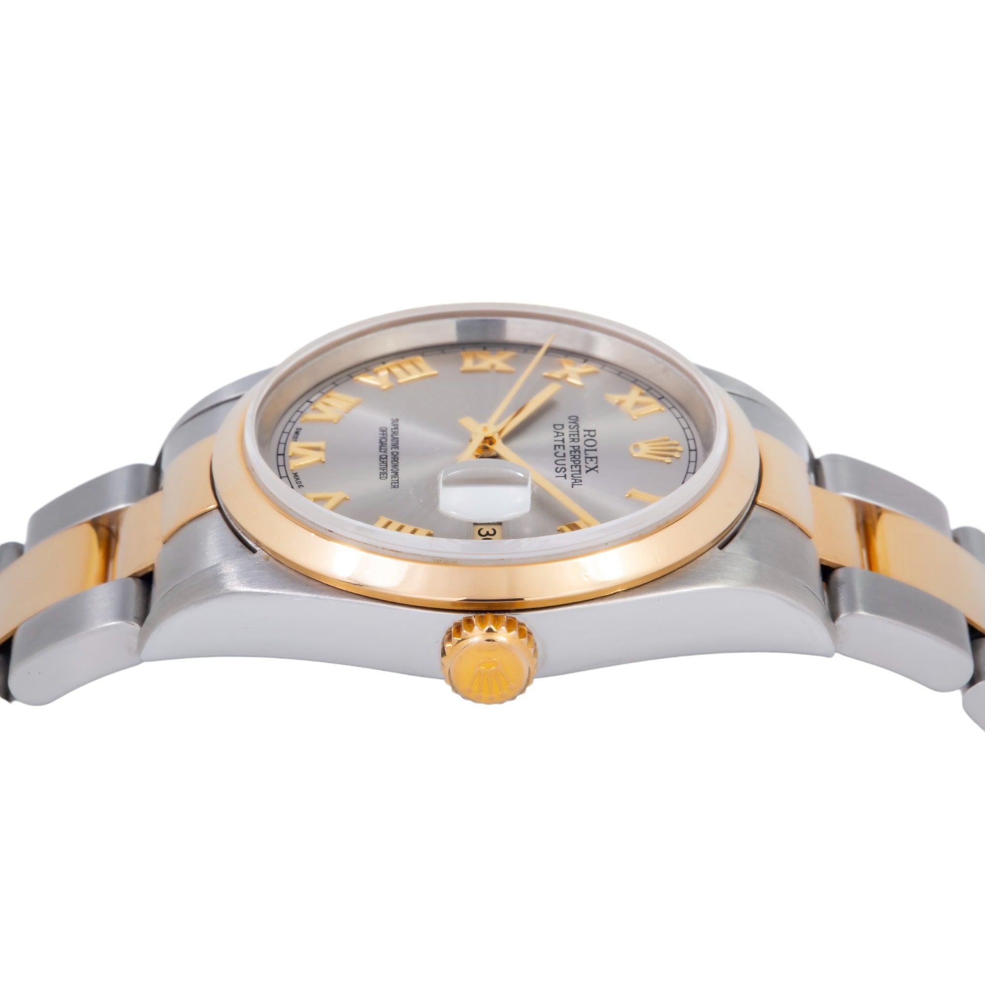 Rolex Datejust 16203 36MM Slate Grey Dial With Two Tone Oyster Bracelet