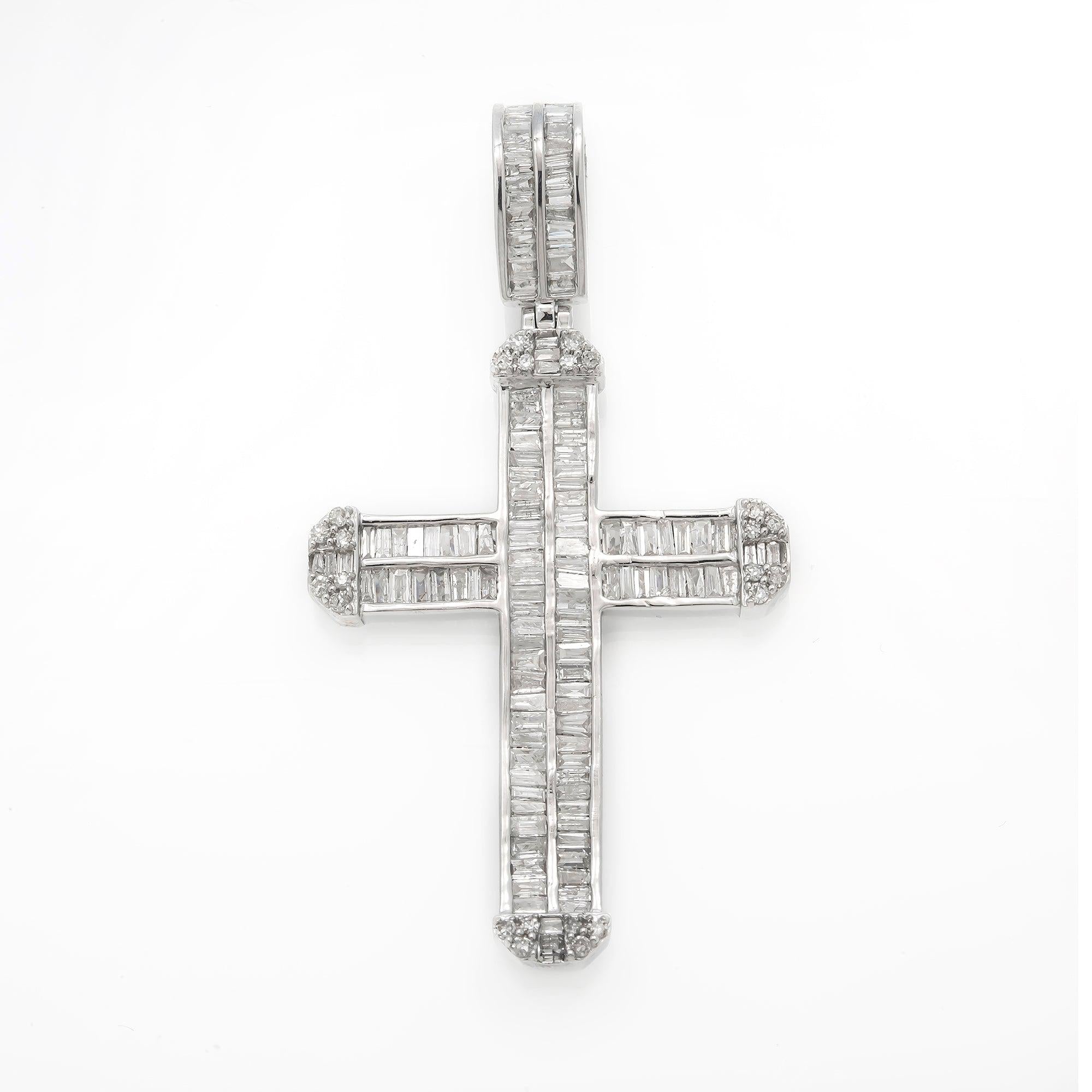 14K GOLD DIAMOND CROSS PENDANT 1.50 CT