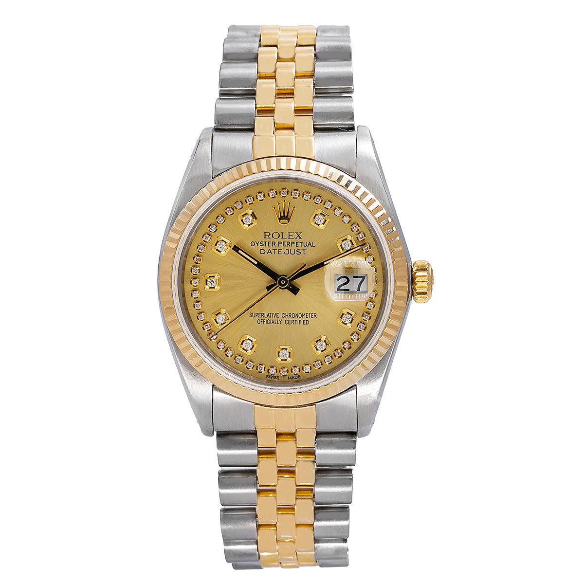 Rolex Datejust 16013 36MM Champagne Dial With Two Tone Jubilee Bracelet