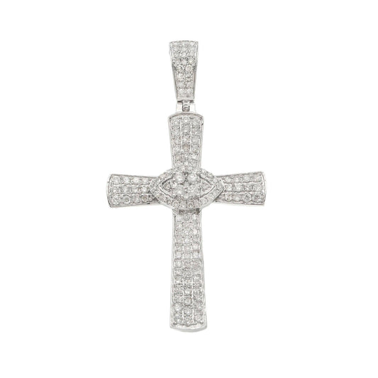 14K GOLD DIAMOND CROSS PENDANT 0.92 CT