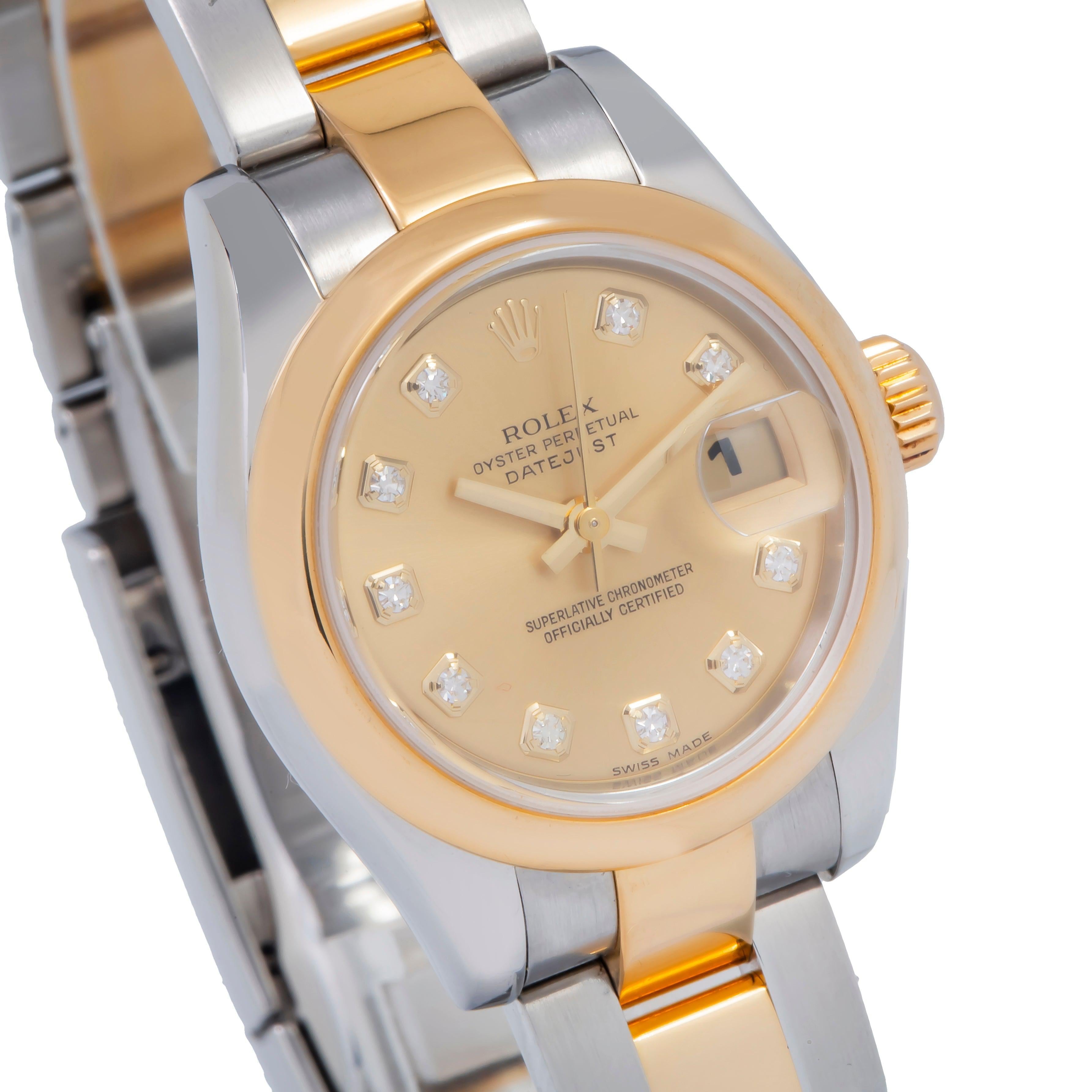 Rolex Datejust 179168 26MM Champagne Dial With Two Tone Oyster Bracelet