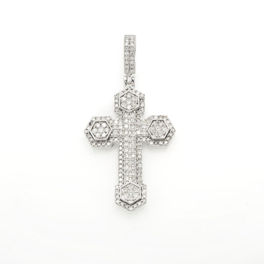 14K GOLD DIAMOND CROSS PENDANT 0.93 CT