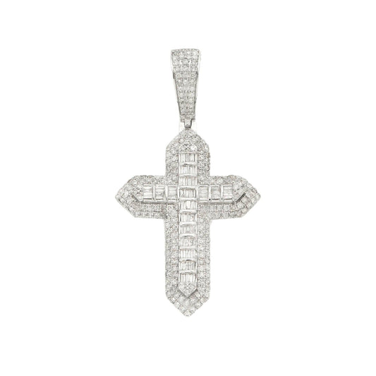 14K GOLD DIAMOND CROSS PENDANT 1.02 CT