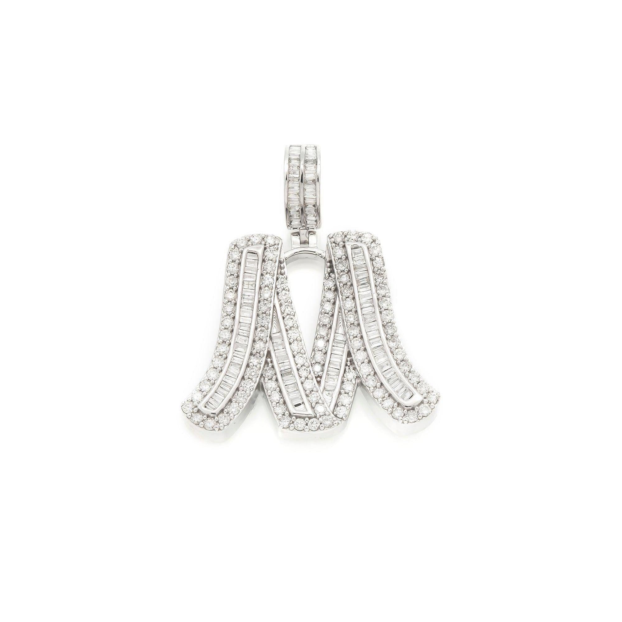 14K GOLD DIAMOND INITIAL M PENDANT 1.49 CT