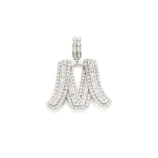 14K GOLD DIAMOND INITIAL M PENDANT 1.49 CT