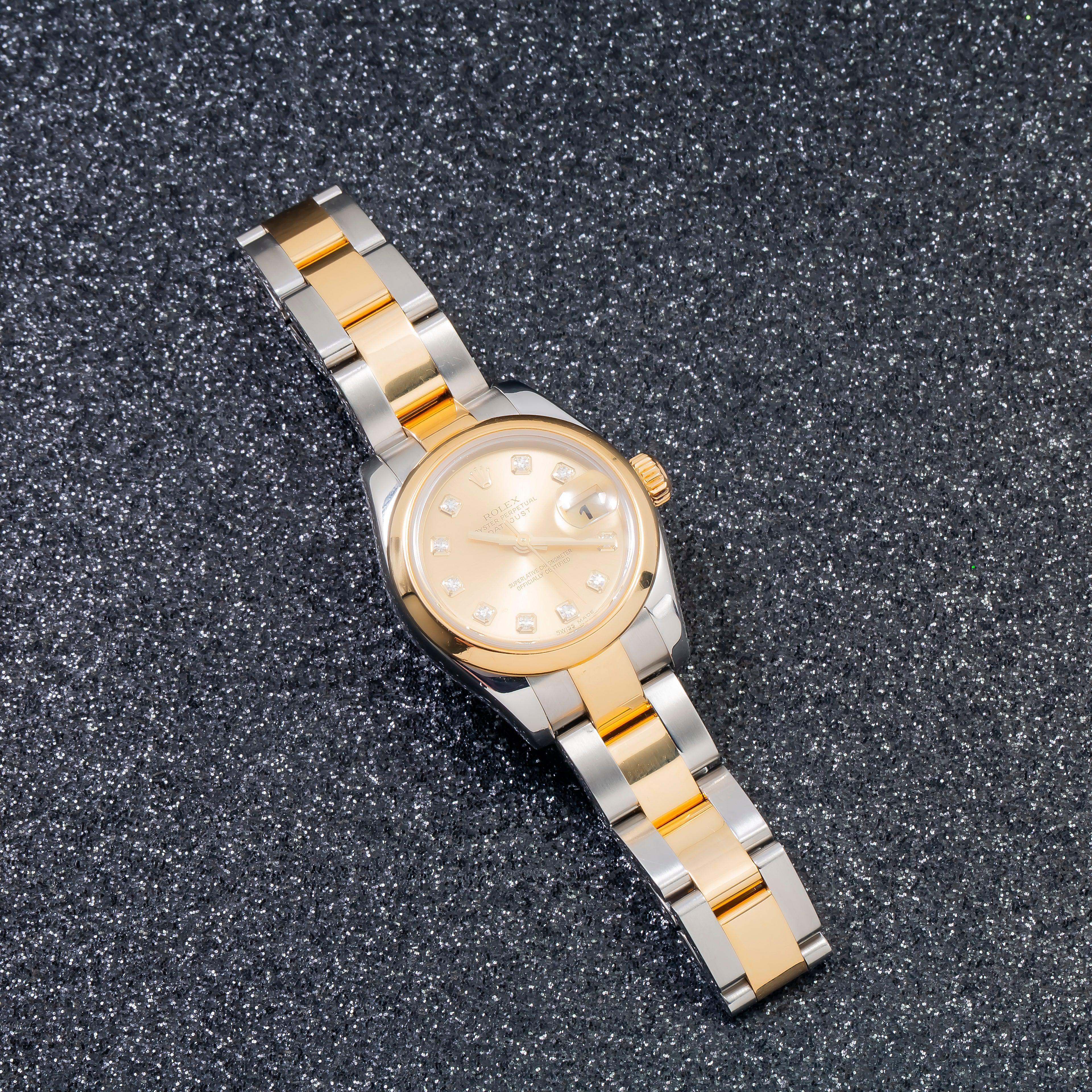 Rolex Datejust 179168 26MM Champagne Dial With Two Tone Oyster Bracelet