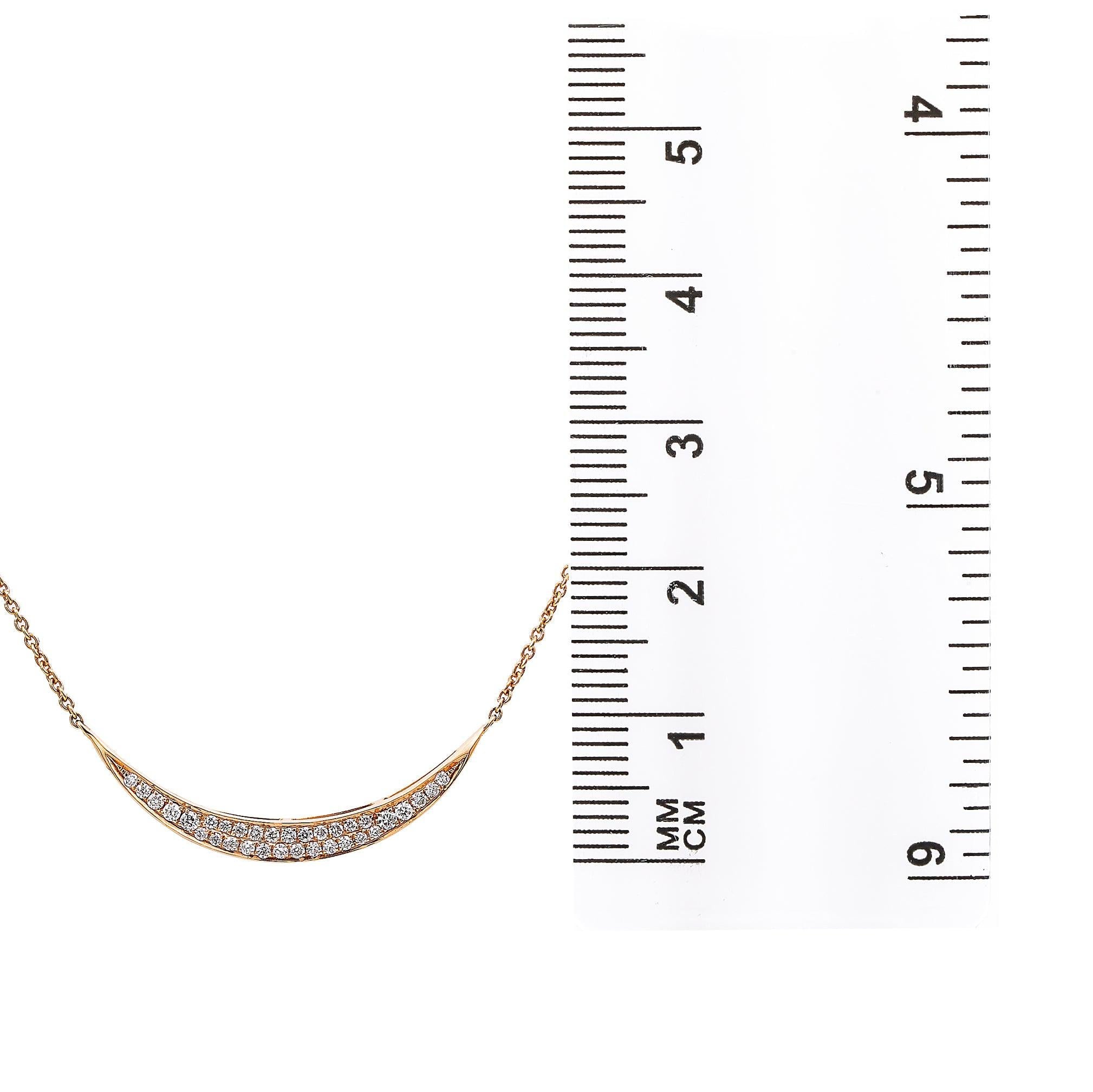 18K Rose Gold Women's Necklace With 0.28 CT Diamonds
