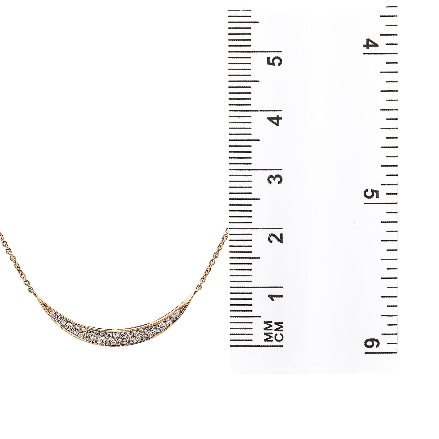 18K Rose Gold Women's Necklace With 0.28 CT Diamonds