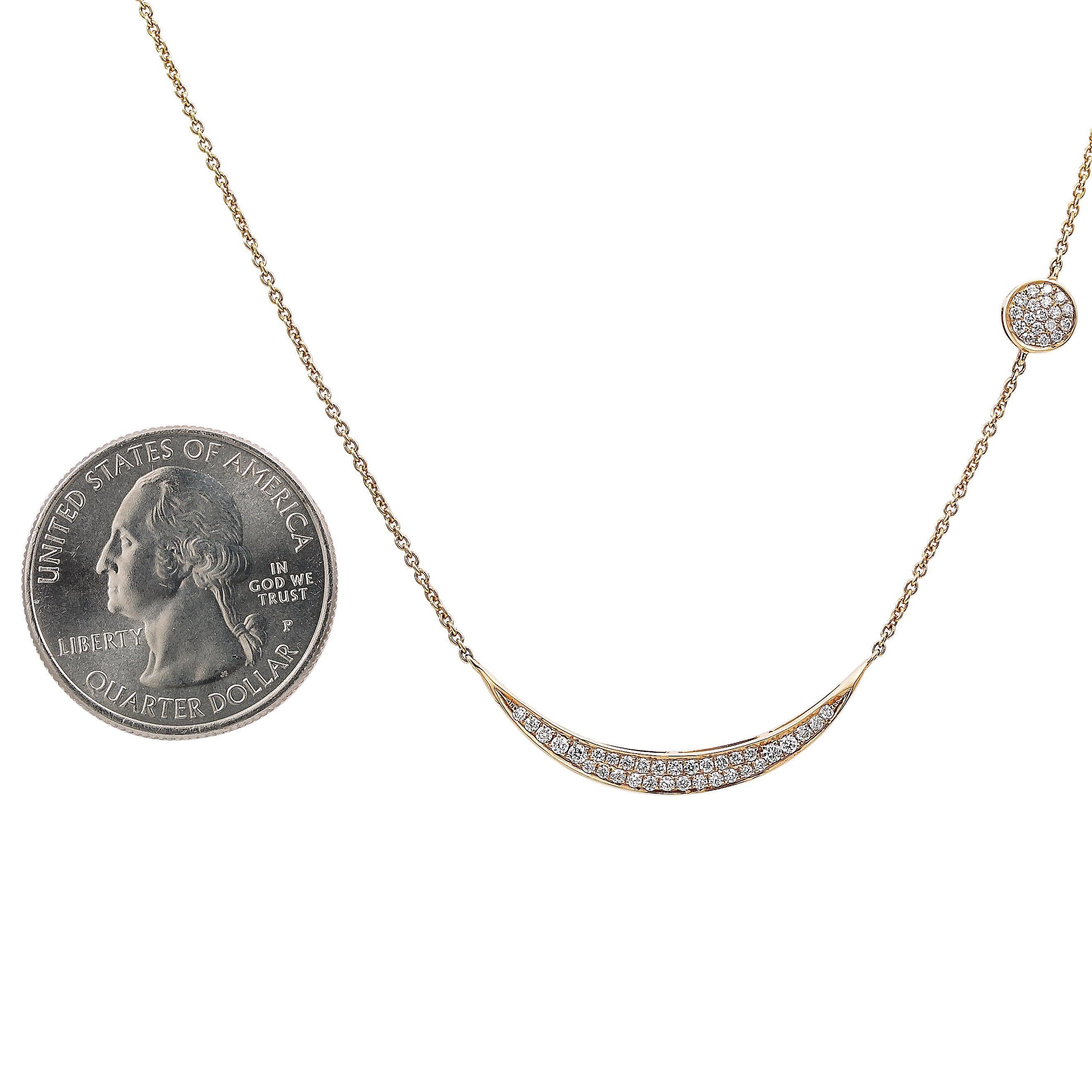18K Rose Gold Women's Necklace With 0.28 CT Diamonds