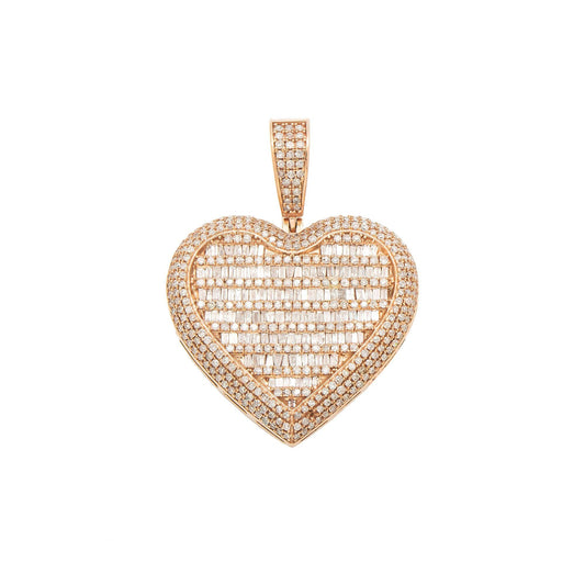 14K GOLD DIAMOND HEART PENDANT 1.99 CT