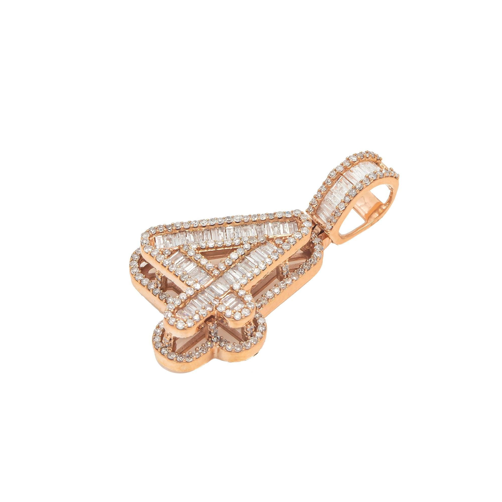 14K GOLD DIAMOND NUMBER 4 PENDANT 1.14 CT