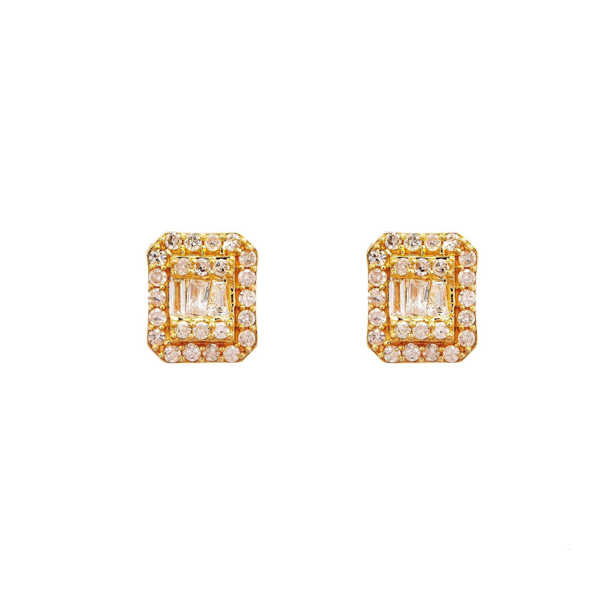 14K Yellow Gold Unisex Earrings with 0.51 CT In Diamonds