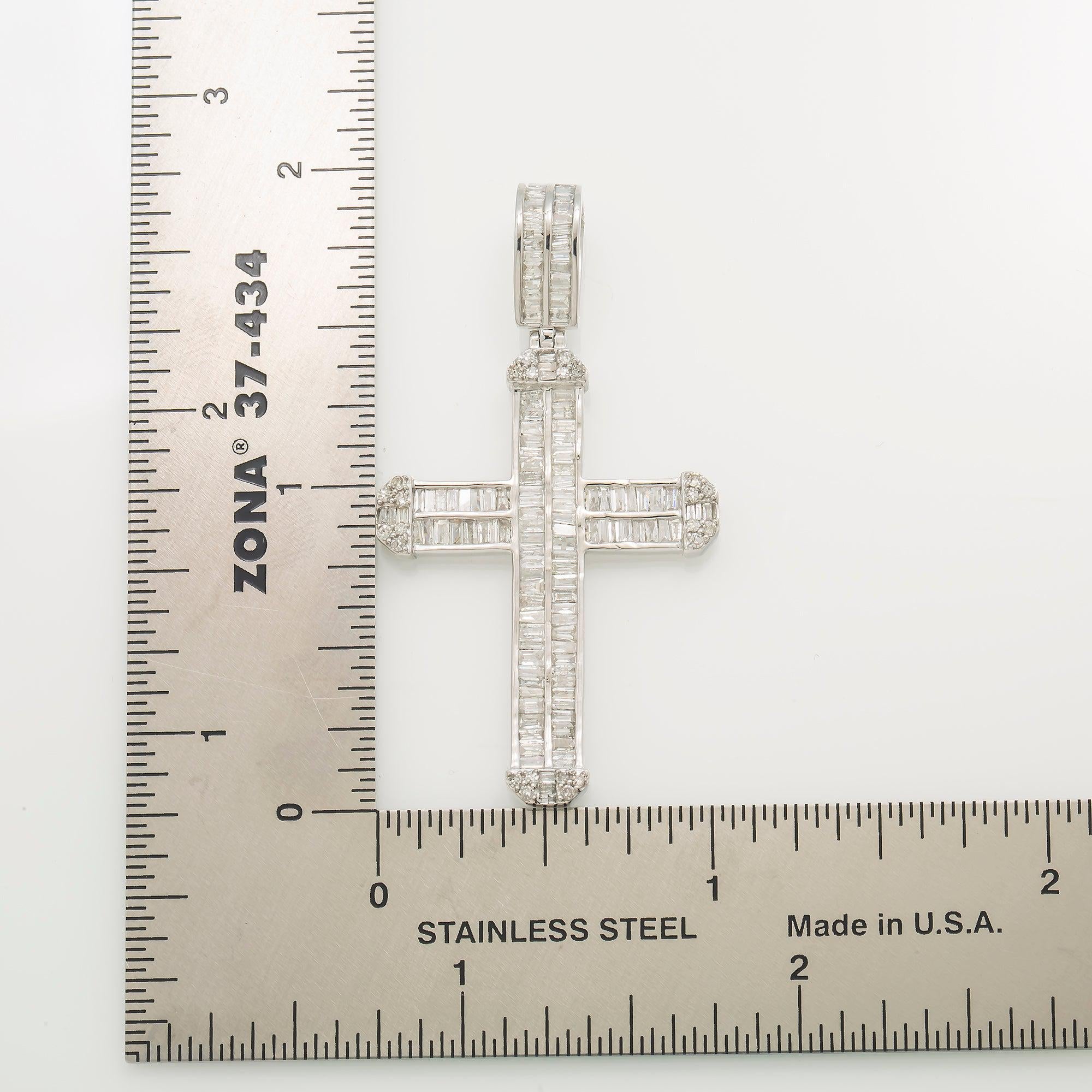 14K GOLD DIAMOND CROSS PENDANT 1.50 CT