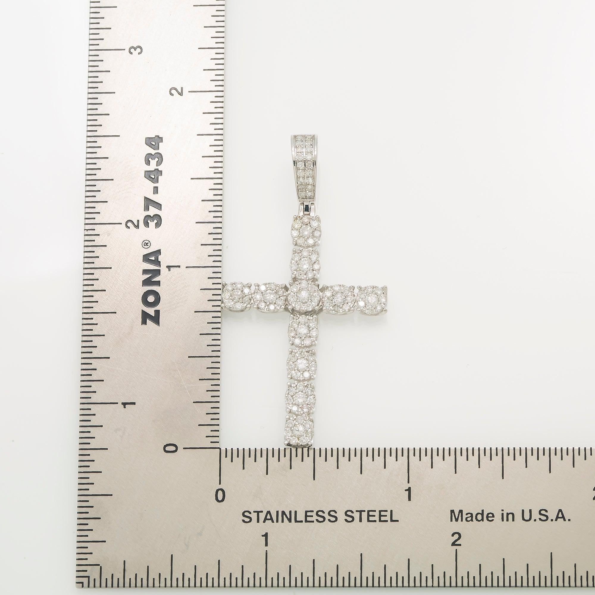 14K GOLD DIAMOND CROSS PENDANT 0.92 CT