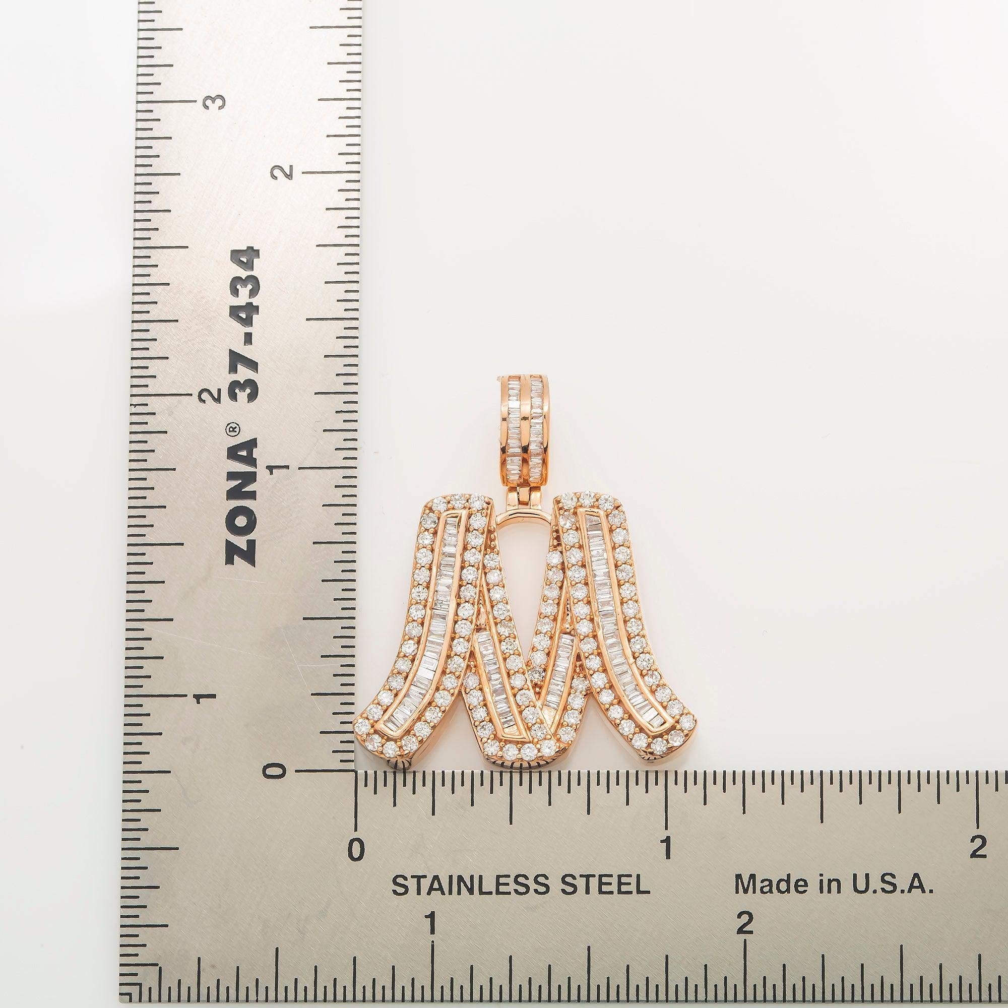 14K GOLD DIAMOND INITIAL M PENDANT 1.49 CT