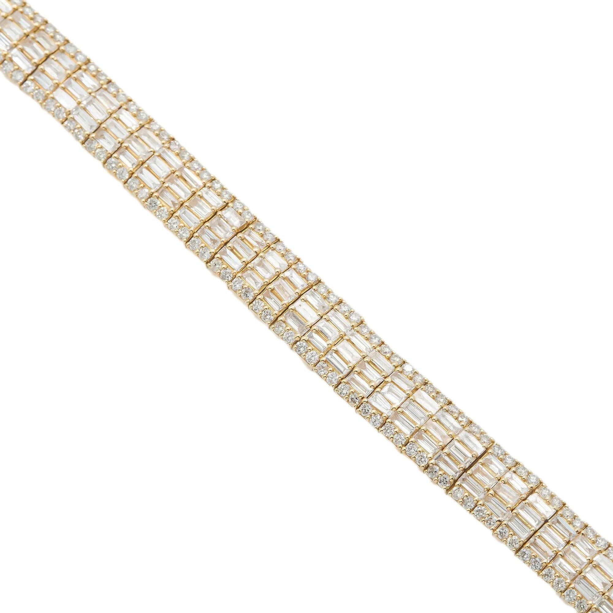 14K GOLD 8" BRACELET 5.46 CT DIAMONDS