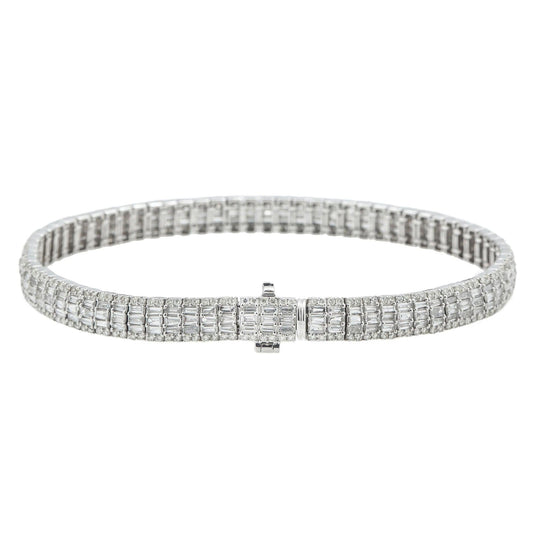 14K GOLD 8" BRACELET 5.46 CT DIAMONDS