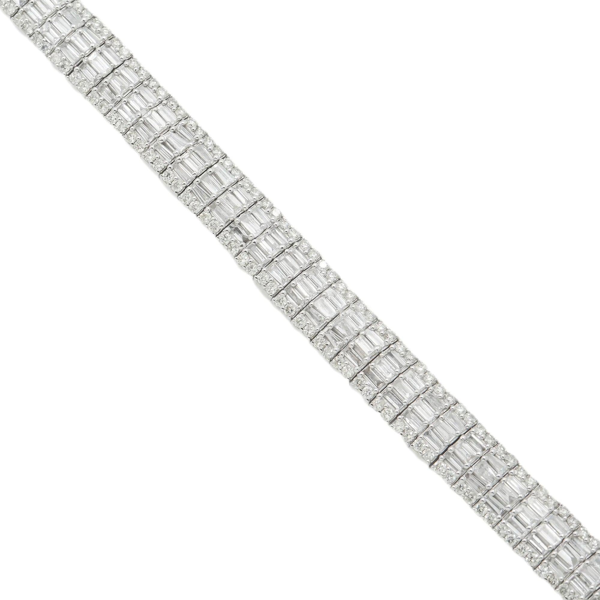 14K GOLD 8" BRACELET 5.46 CT DIAMONDS