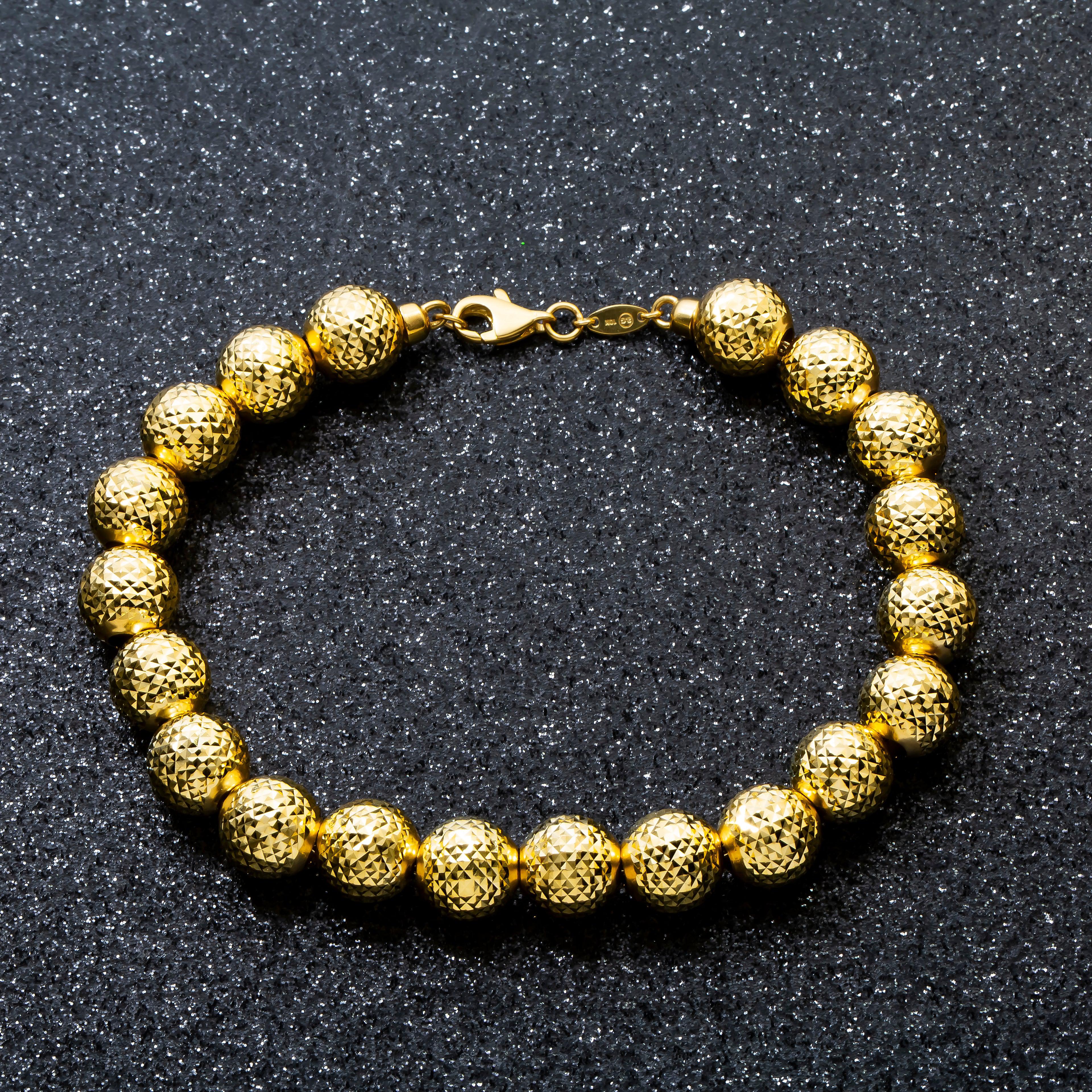 10K GOLD HOLLOW LASER MOON CHAIN BRACELET