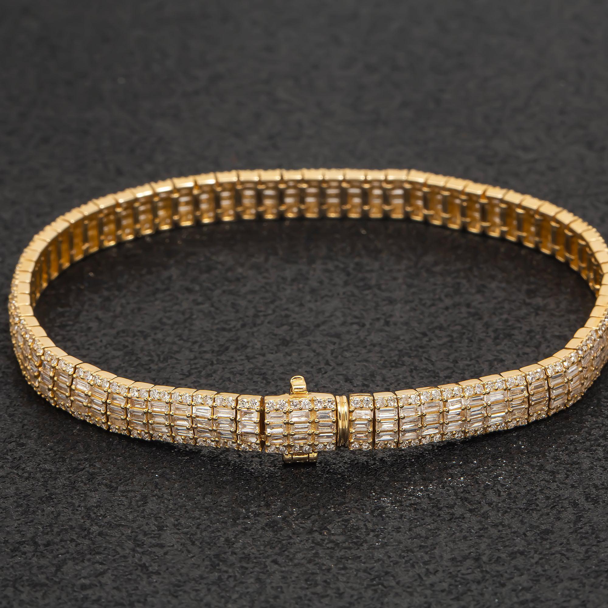 14K GOLD 8" BRACELET 5.46 CT DIAMONDS